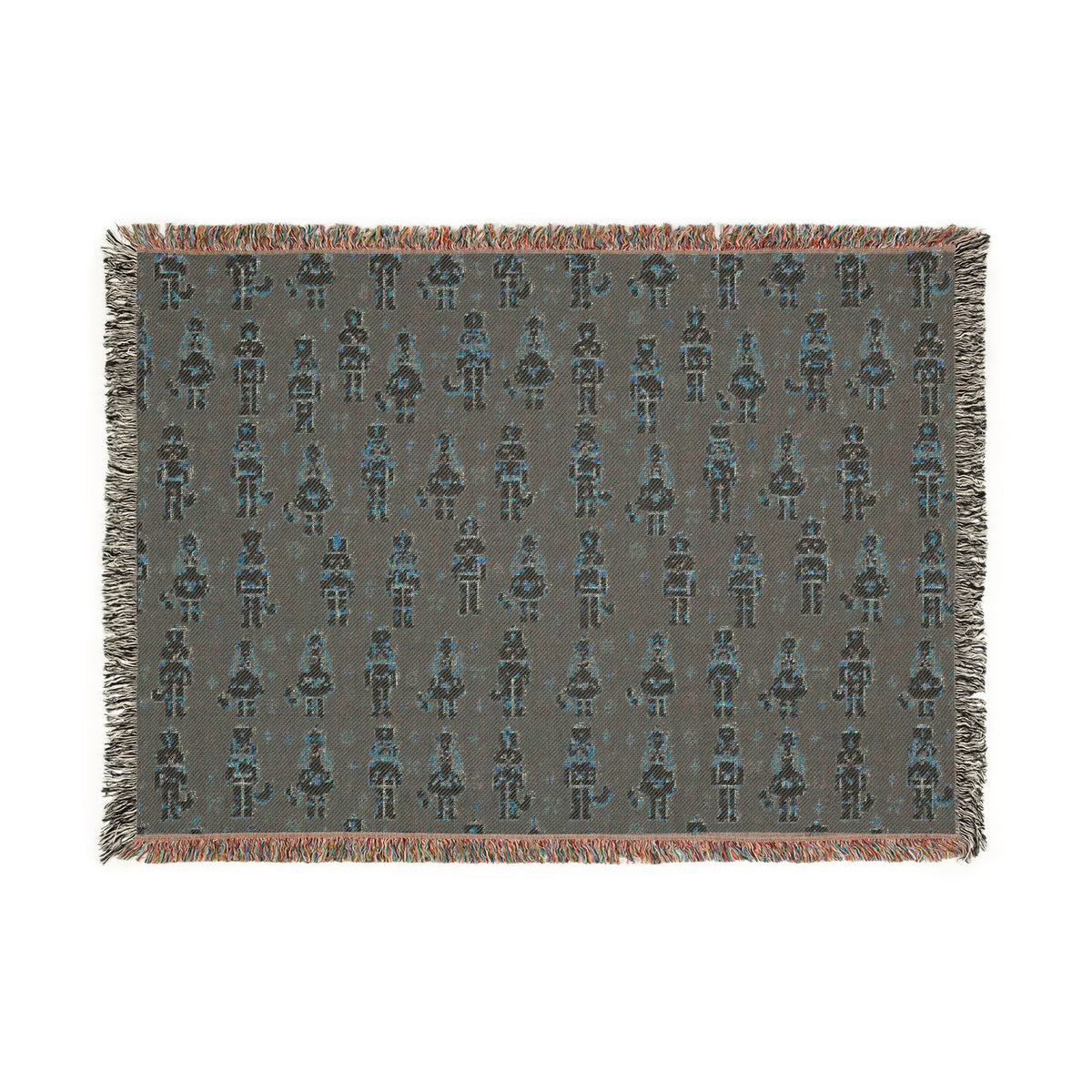 Dog Nutcracker Christmas Blanket - Maroon Woven Holiday Throw