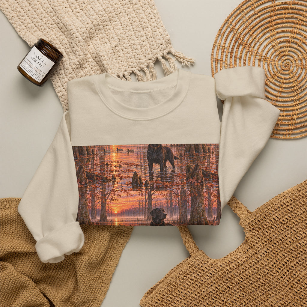 Kaleidoscope Cityscape Sweatshirt — Vintage Sunset Graphic Crewneck