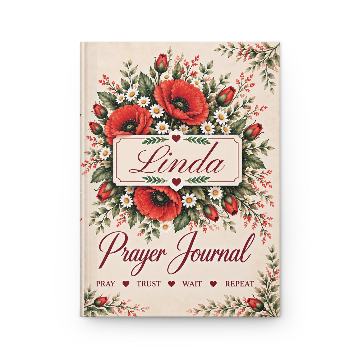 Personalized August Birth Flower Prayer Journal, Poppy Christian Journal, Jeremiah 29:11 Notebook, Personalized Faith Gift for Women, Bible Study Journal