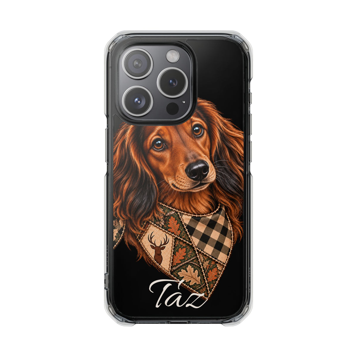 Clear Magnetic Phone Case — Dachshund Weenie Dog Personalized