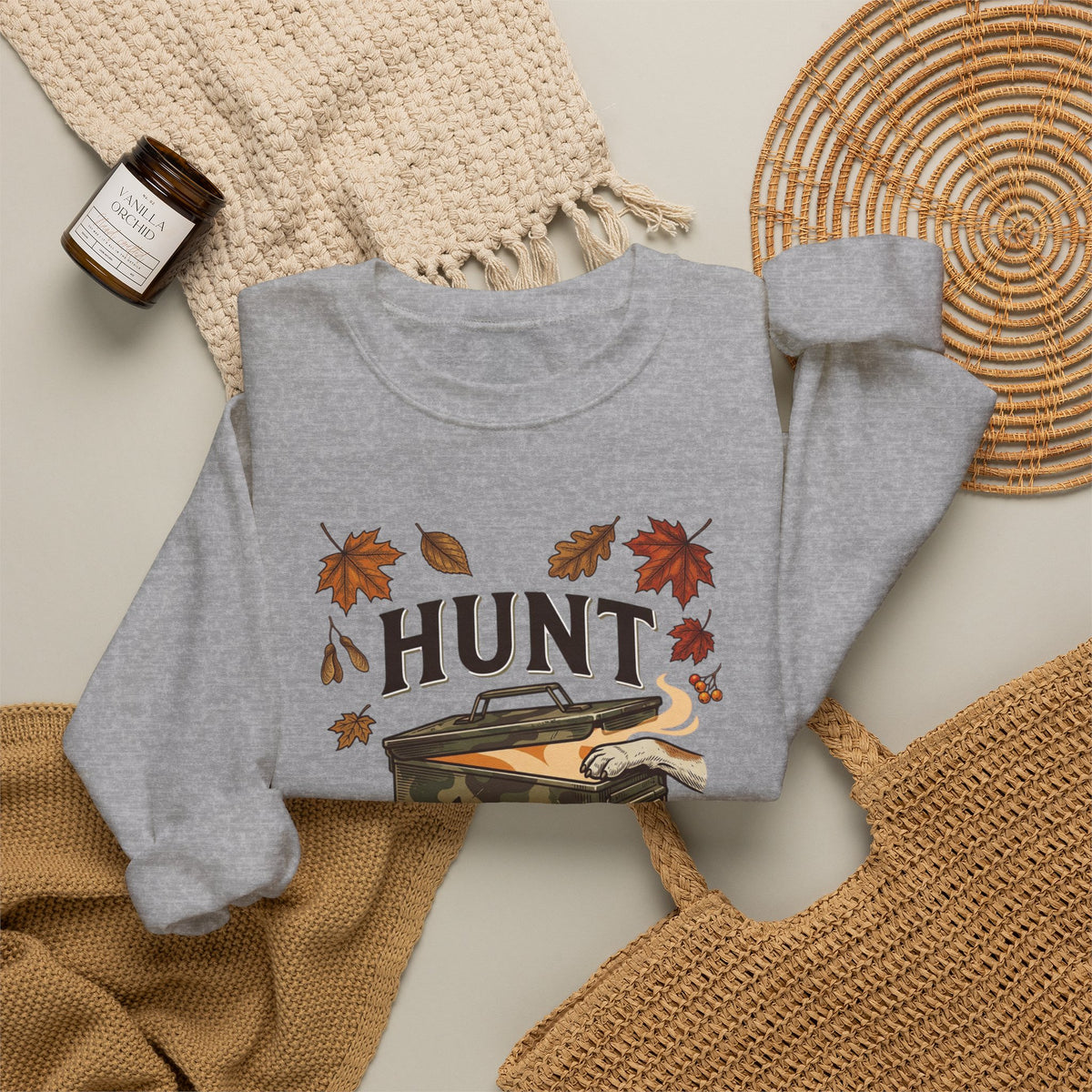 Hunt or Haunt Sweatshirt | Spooky Hunting, Halloween Fall Leaves