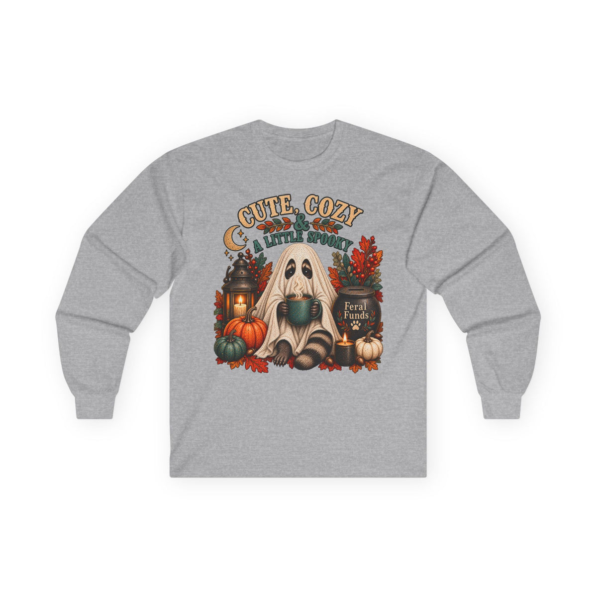 Cozy Ghost Fall Long Sleeve Shirt | Pumpkin Halloween Long Sleeve Tee