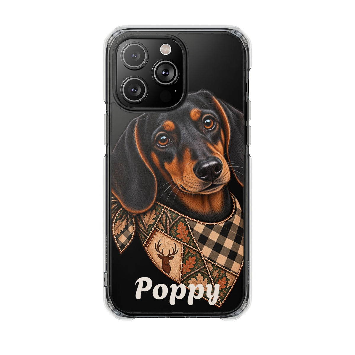 Clear Magnetic Phone Case — Dachshund Personalized