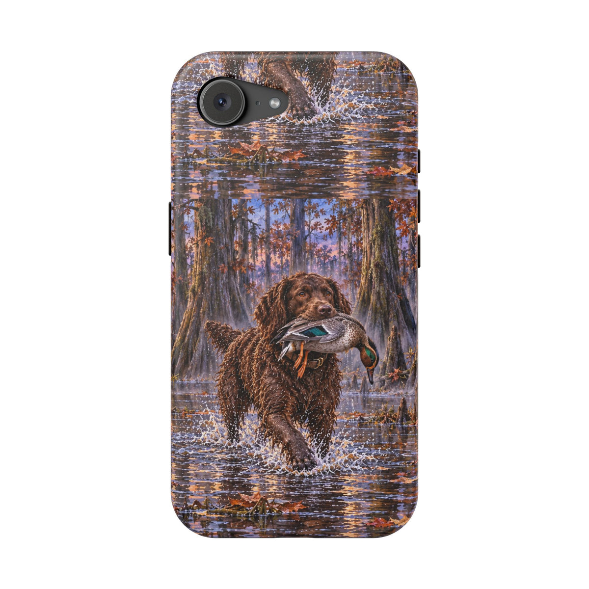 Clear Magnetic Phone Case — Boykin spaniel with Duck swamp