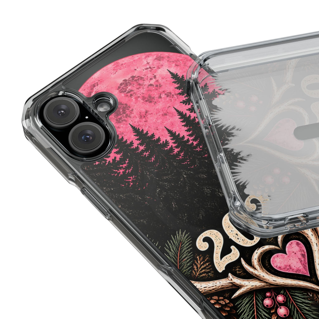 2026 Pink Moon Forest Phone Case — Clear Magnetic Protective Cover