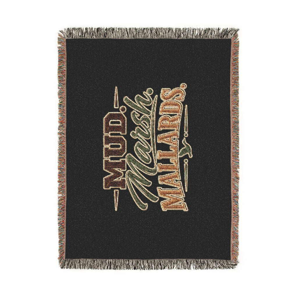 Mud Marsh Mallards Woven Blanket — Rustic Duck Hunting Throw