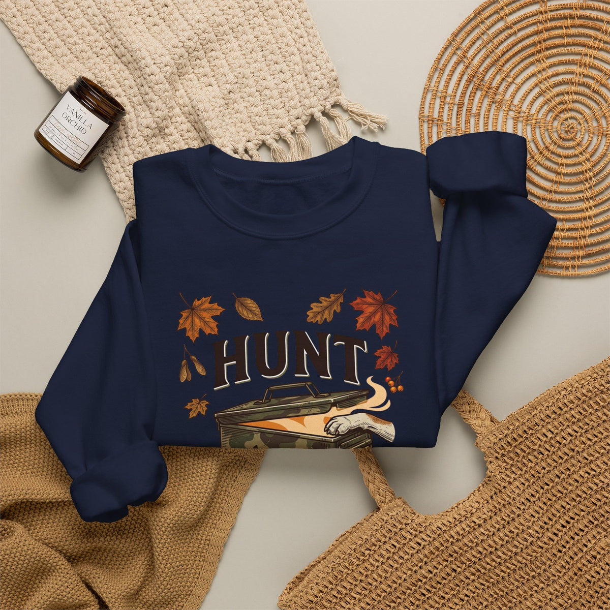 Hunt or Haunt Sweatshirt | Spooky Hunting, Halloween Fall Leaves