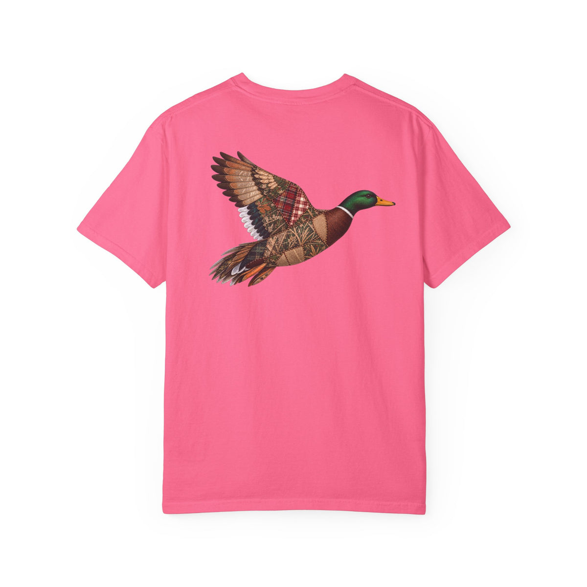 Faux Patchwork Mallard Duck Shirt, Duck Hunting Tee, Rustic Duck Hunter Gift