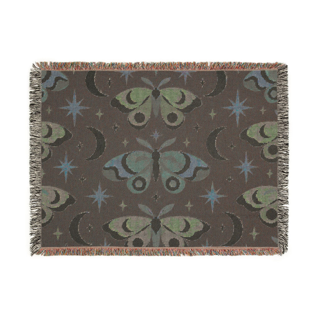 Celestial Moth Woven Blanket