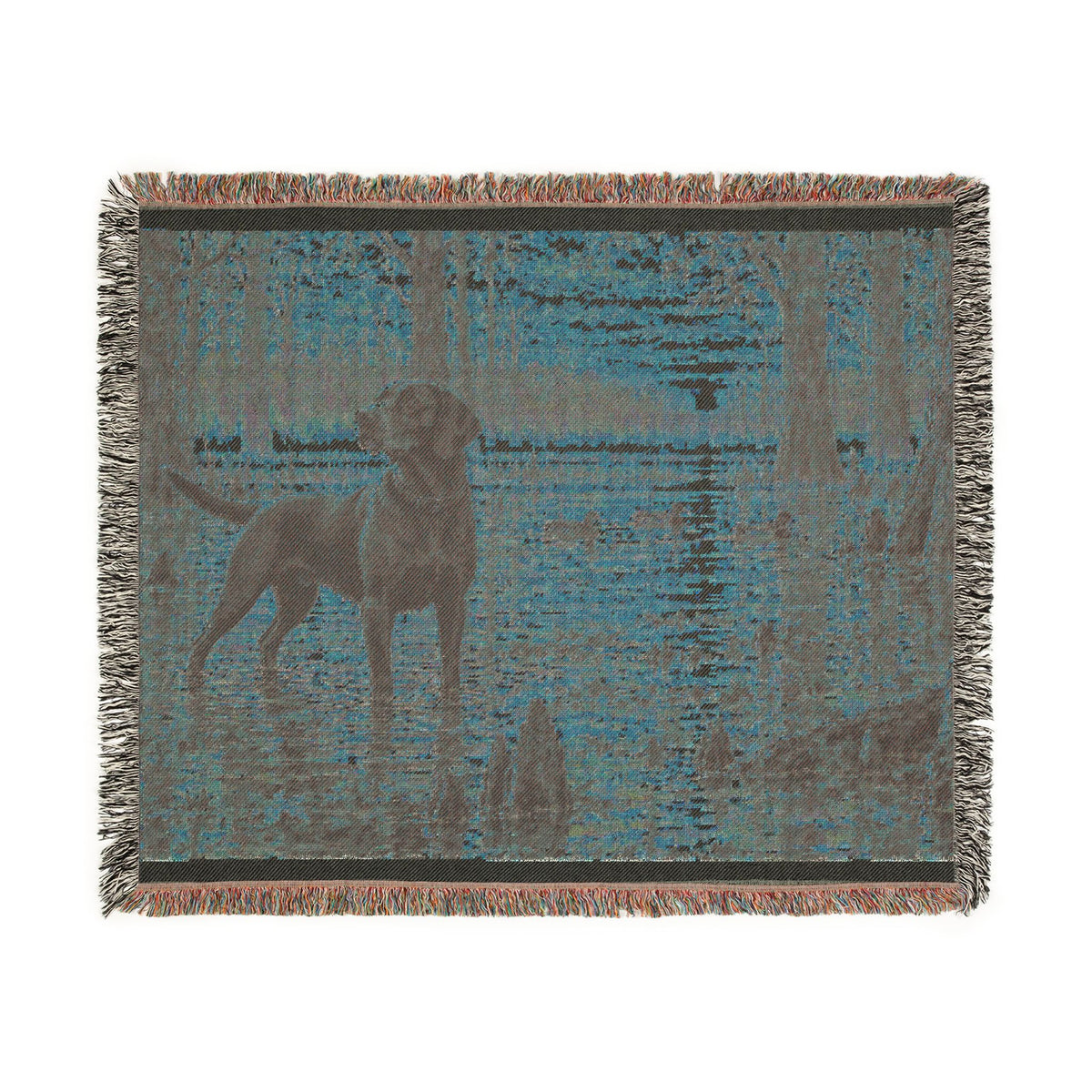 Sunset Marsh Woven Blanket — Chocolate Lab Lakeside Throw
