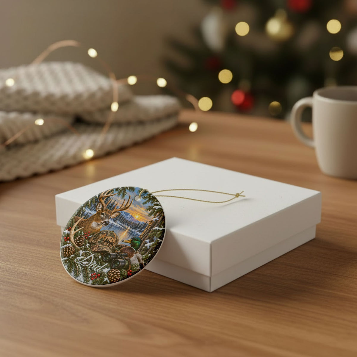 Personalized Christmas Ornament, Custom Name Family Keepsake, Hunter Ornament, Christmas Gift for Family, Friends or Memorial