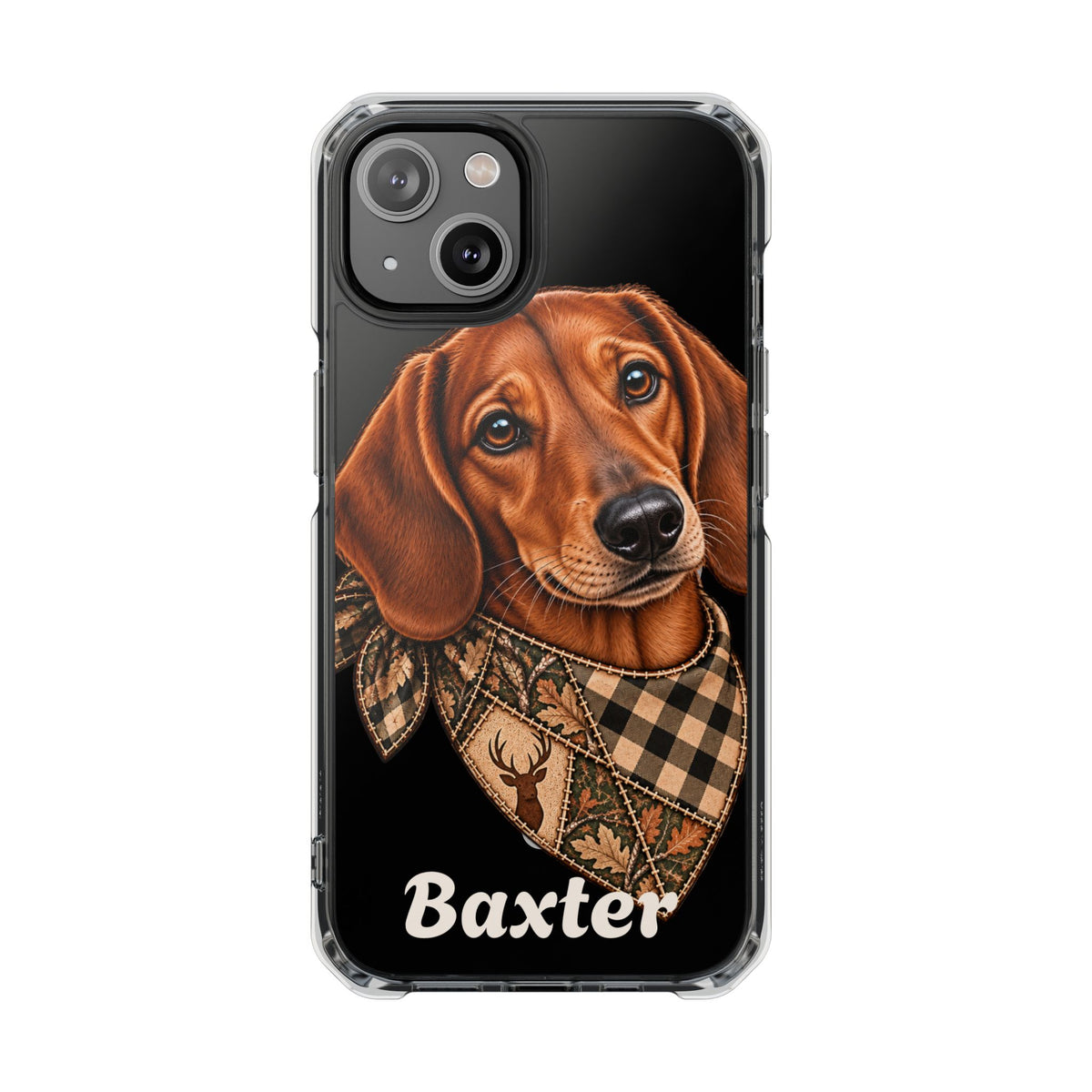 Clear Magnetic Phone Case — Dachshund Weenie Dog Personalized