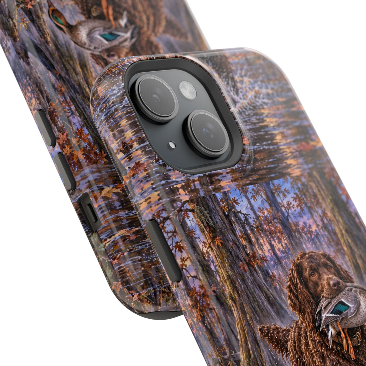 Clear Magnetic Phone Case — Boykin spaniel with Duck swamp