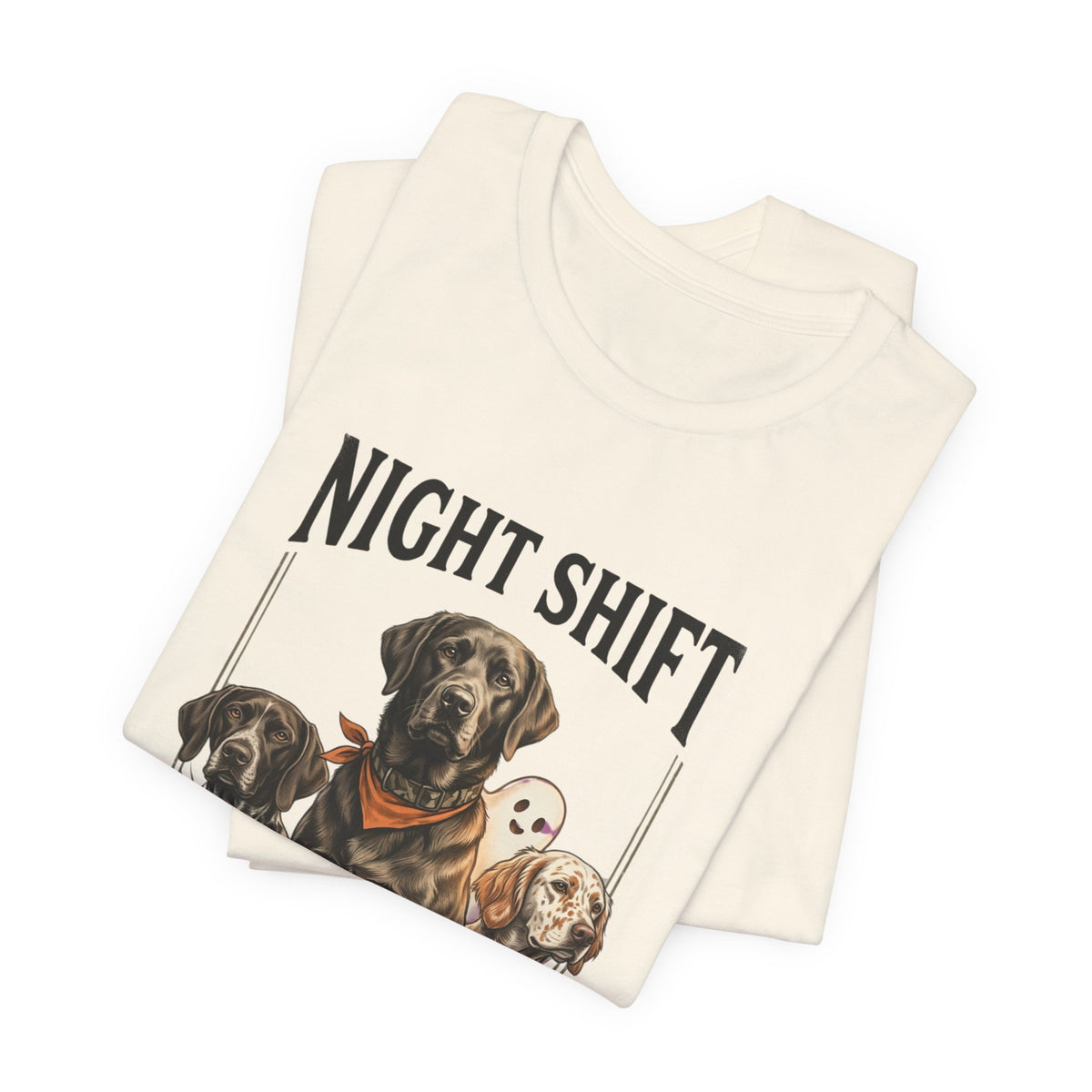 Night Shift Duck Dog T‑Shirt | Spooky Hunting, Retriever Graphic