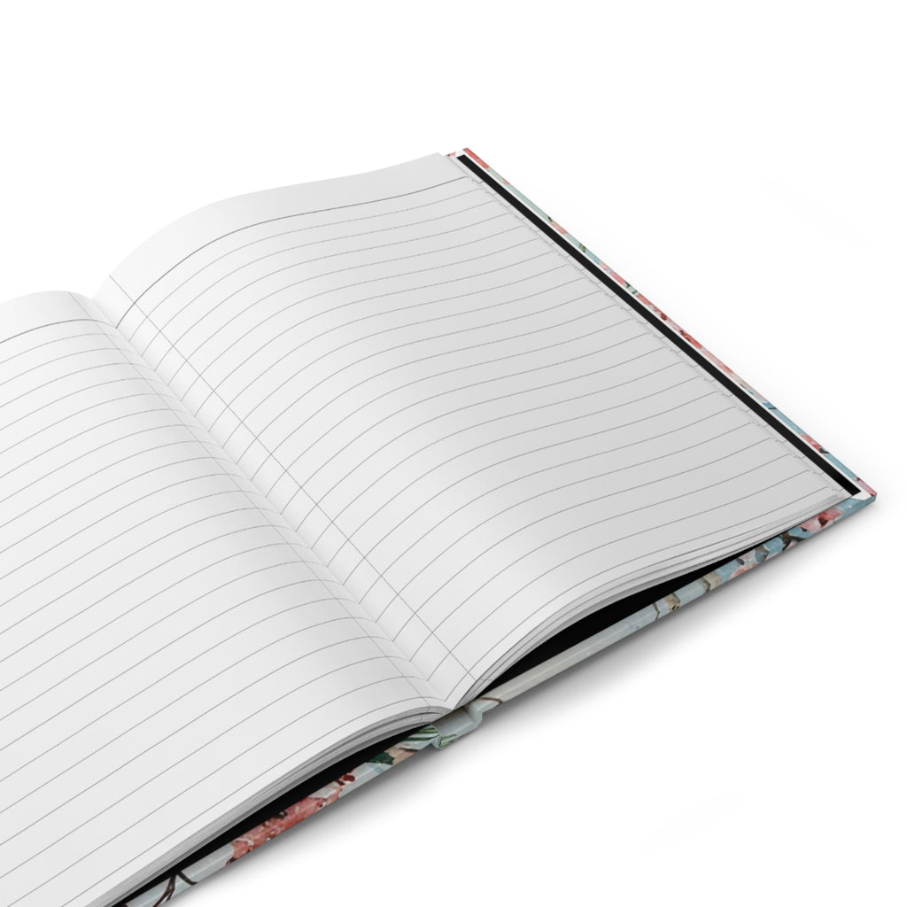 Cardinal Floral Hardcover Journal — Personalized Monogram Lined Notebook