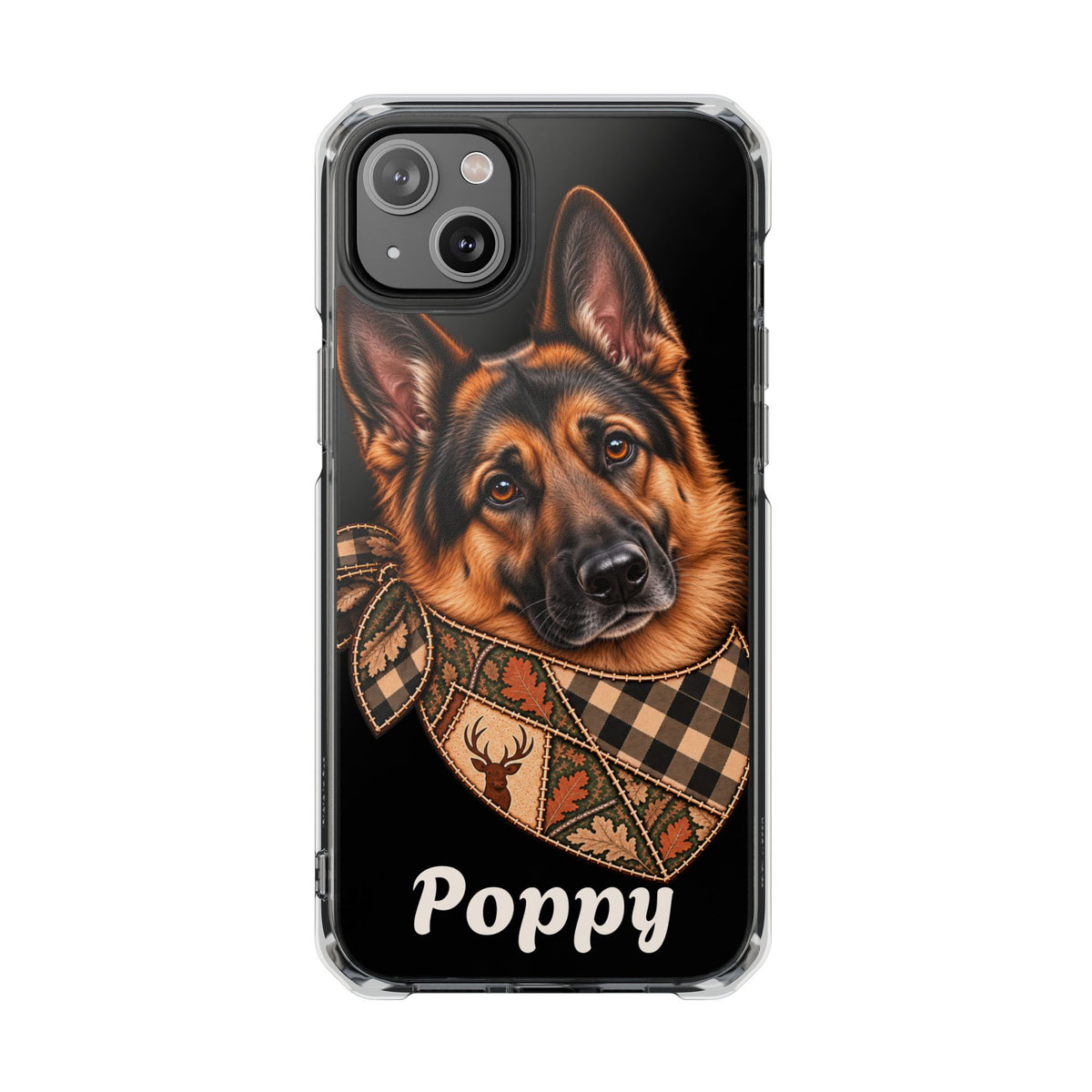 Clear Magnetic Phone Case — German Shepherd Personalized