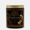 First Cup Coffee Candle Amber Jar 9oz