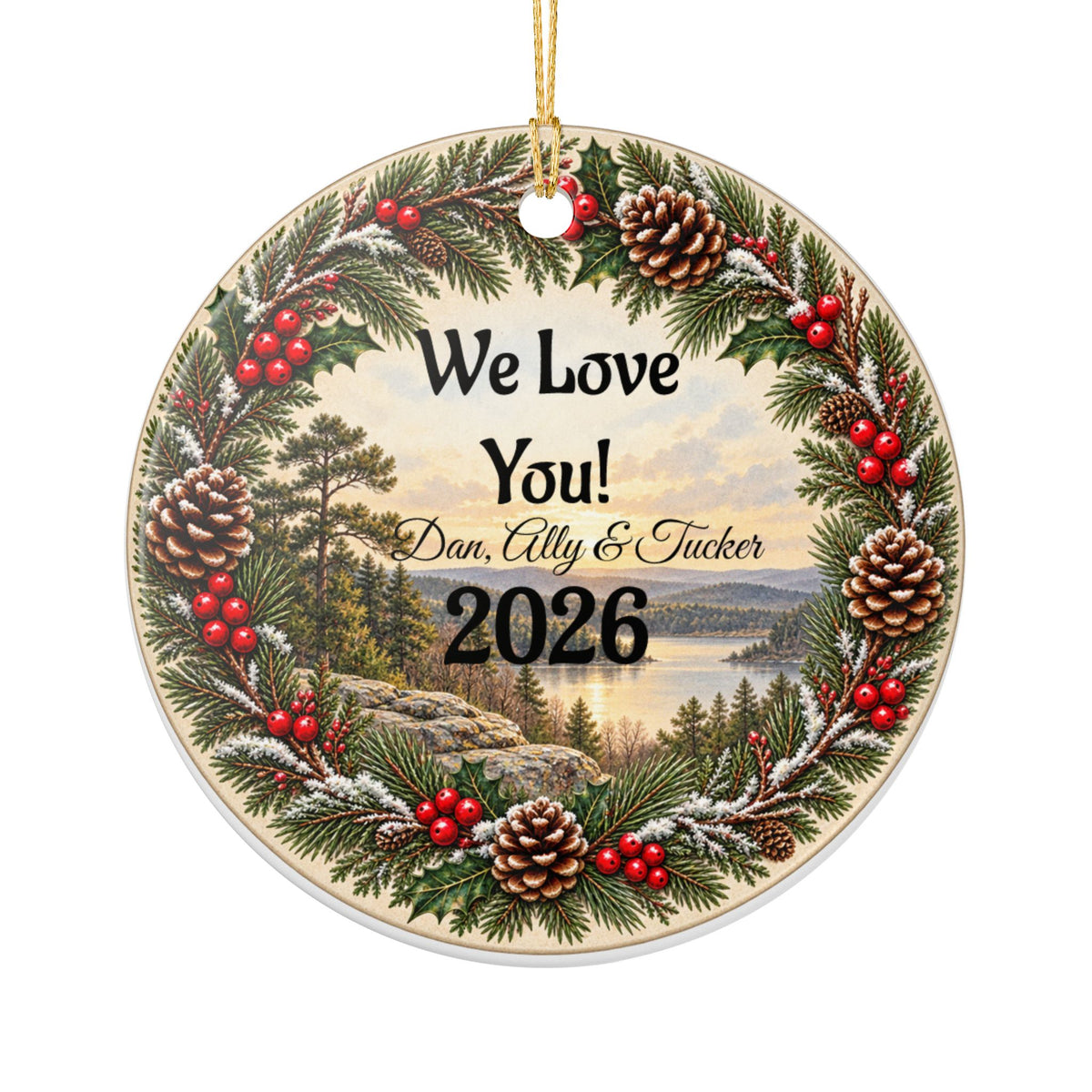 Personalized Christmas Ornament, Custom Name Family Keepsake, Hunter Ornament, Christmas Gift for Family, Friends or Memorial