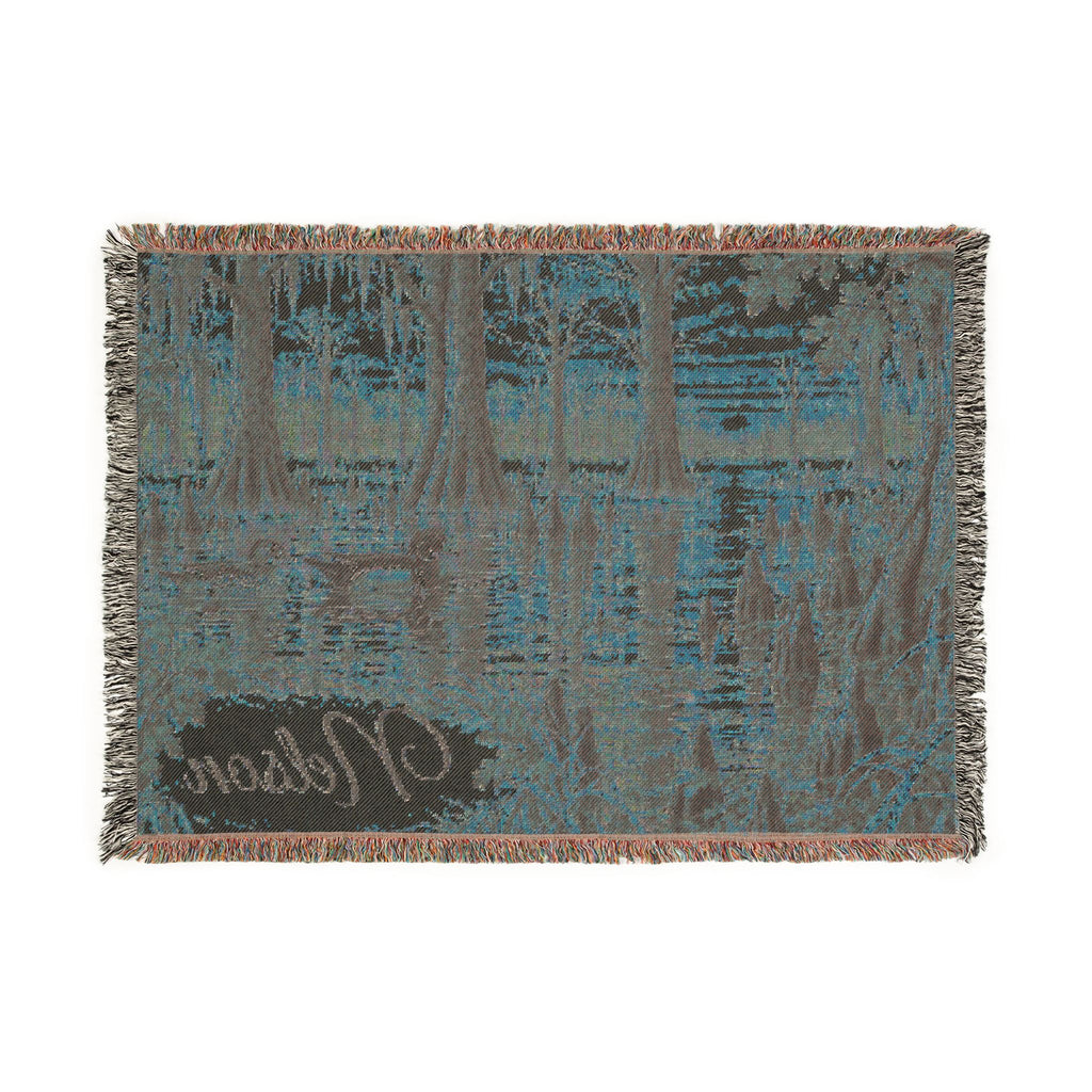 Autumn Lake Woven Blanket — Scenic Fall Landscape Throw
