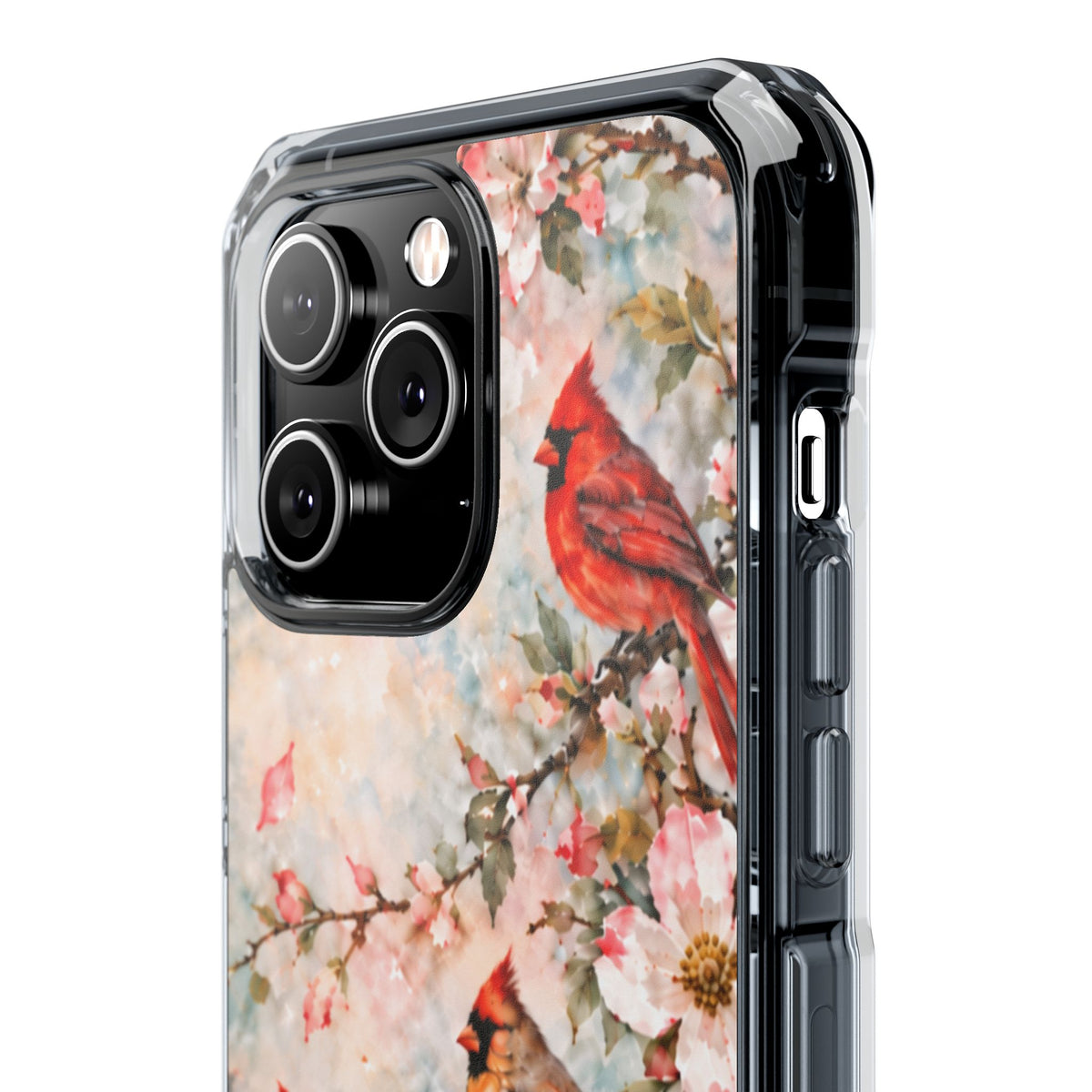 Clear Magnetic Phone Case — Cardinal Flock Scene