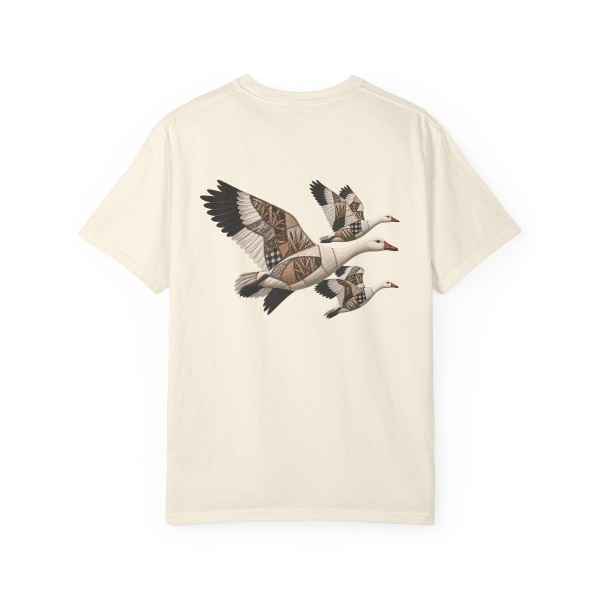 Faux Patchwork Snow Goose Shirt, Snow Geese Hunting T-Shirt, Arkansas Waterfowl Hunter Gift