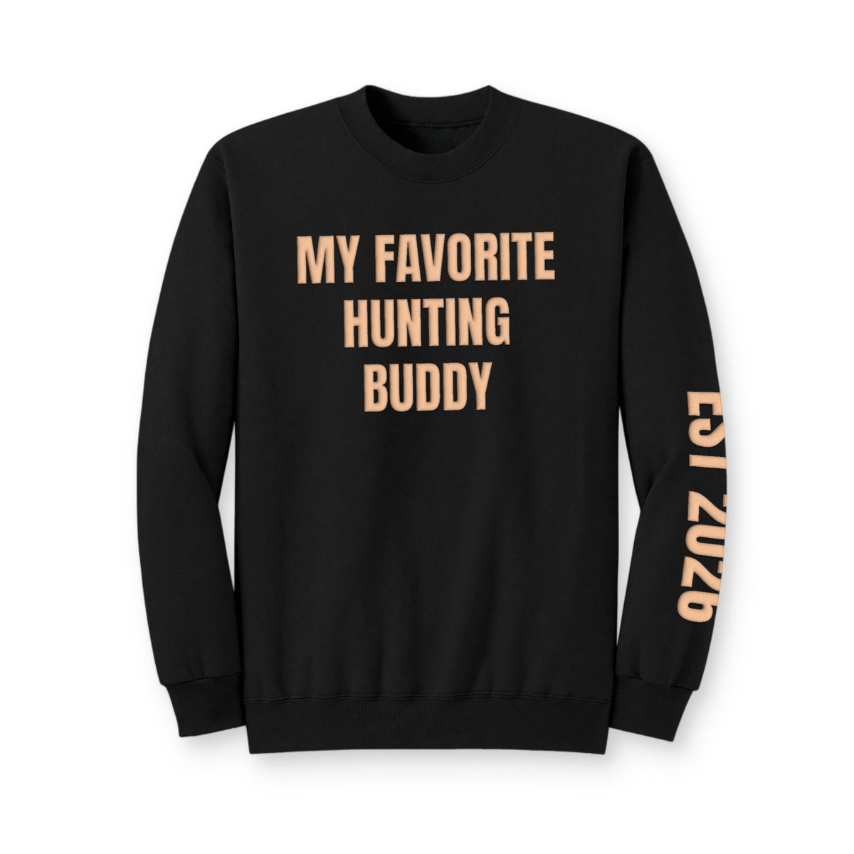 Personalized Hunting Mama Sweatshirt, My Favorite Hunting Buddy, Hunter Orange Puff Sweatshirt, Custom Hunting Mom Gift