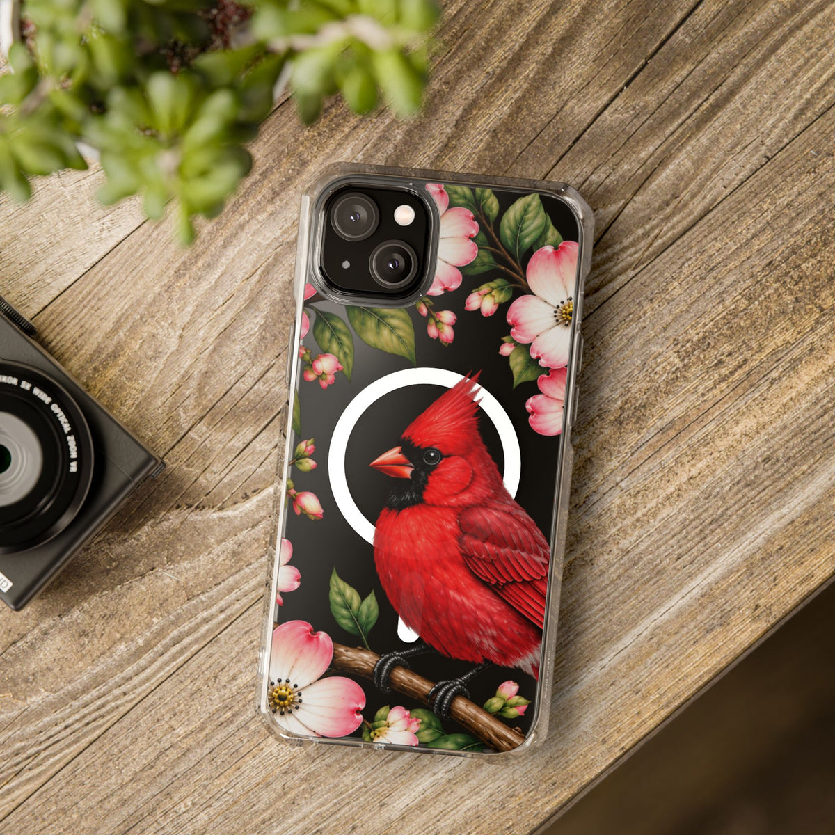 Clear Magnetic Phone Case — Cardinal Scene