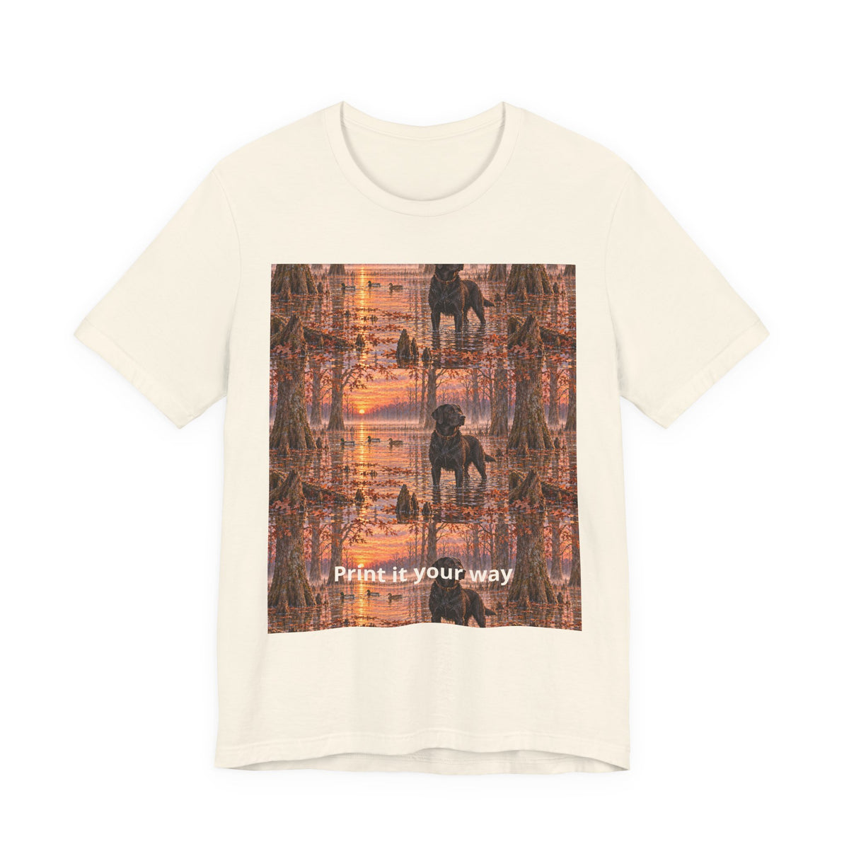 Graphic Tee — Mirrored Urban Sunset Print (“Print It Your Way”)