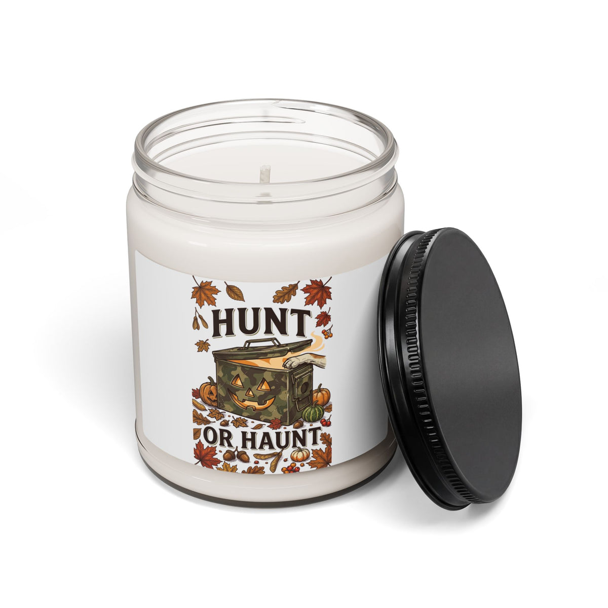 Hunt or Haunt Candle, Soy Jar Scented Candle, Spooky Hunting Fall Decor