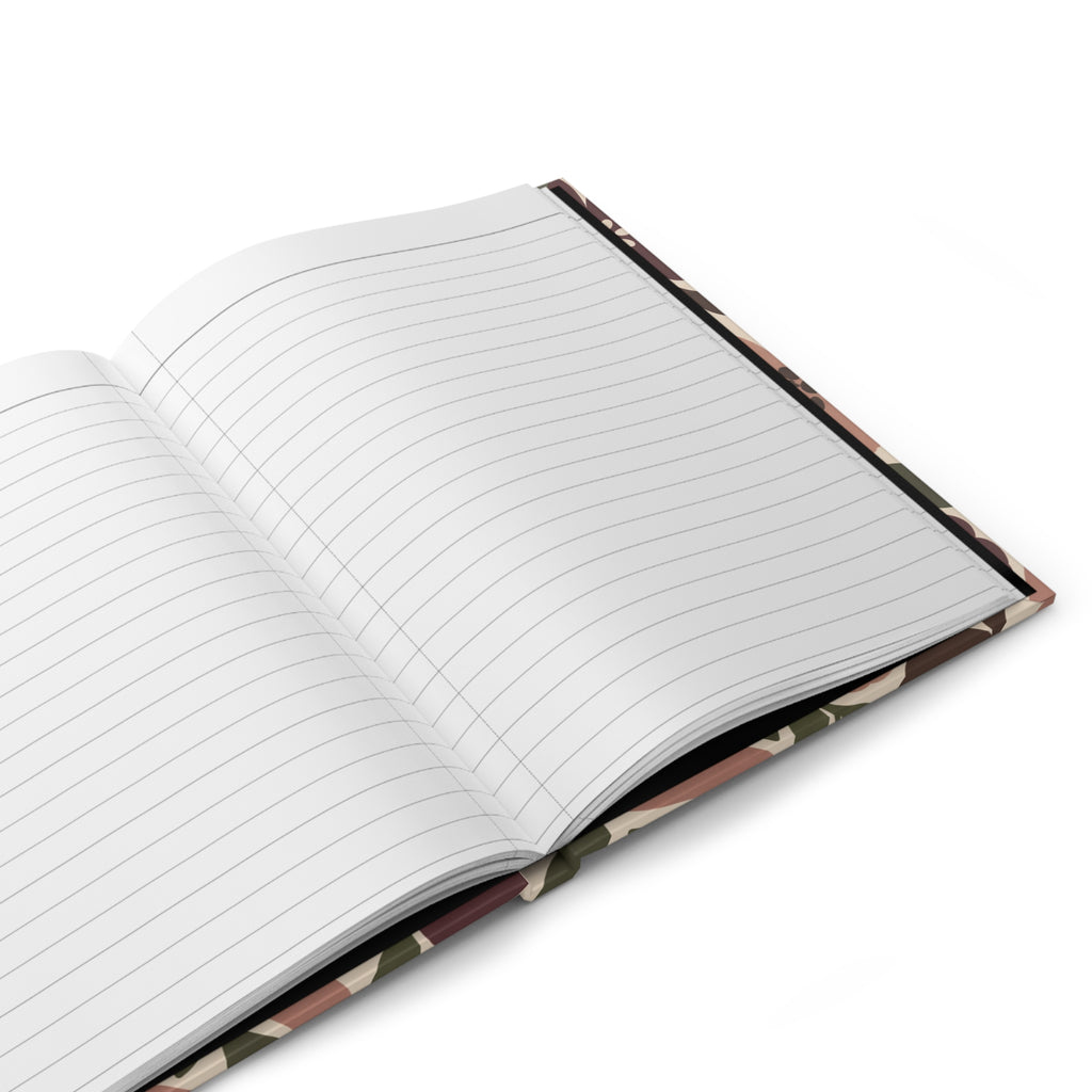 Floral Bow Hardcover Journal — Lined Notebook with Vintage Rose Pattern