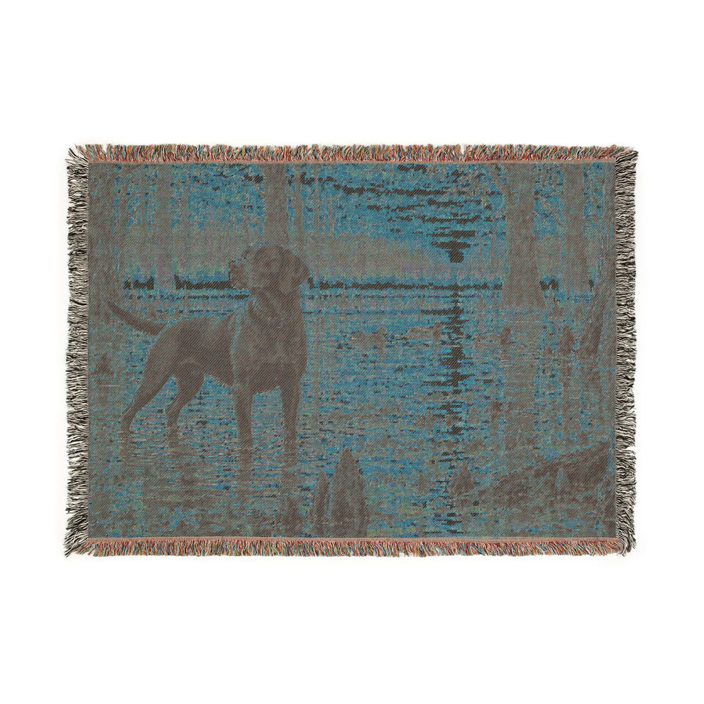 Sunset Marsh Woven Blanket — Chocolate Lab Lakeside Throw