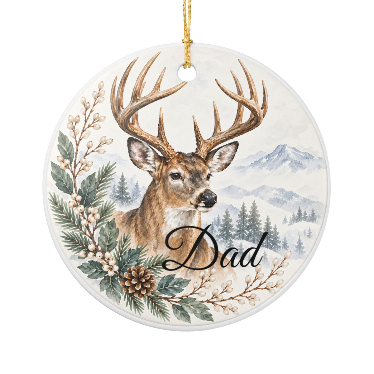 Personalized Christmas Ornament, Custom Name Family Keepsake, Hunter Ornament, Christmas Gift for Family, Friends or Memorial