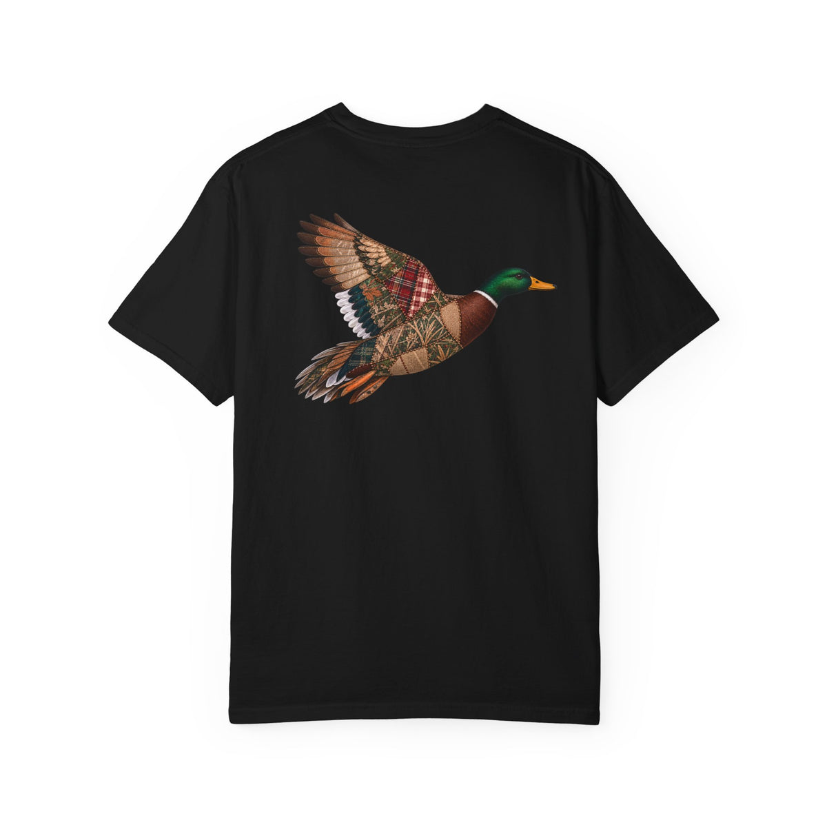Faux Patchwork Mallard Duck Shirt, Duck Hunting Tee, Rustic Duck Hunter Gift