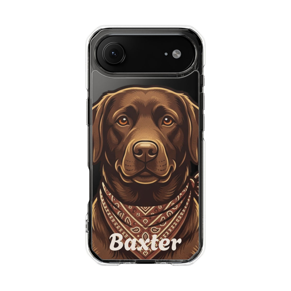 Clear Magnetic Phone Case — Chocolate Lab Dog Personalized