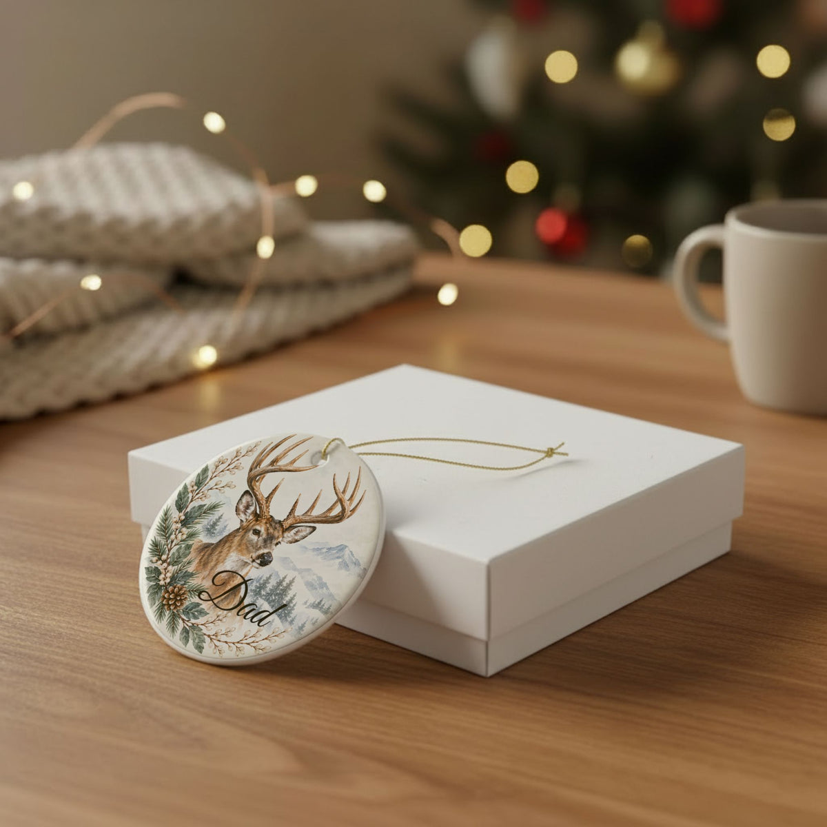 Personalized Christmas Ornament, Custom Name Family Keepsake, Hunter Ornament, Christmas Gift for Family, Friends or Memorial