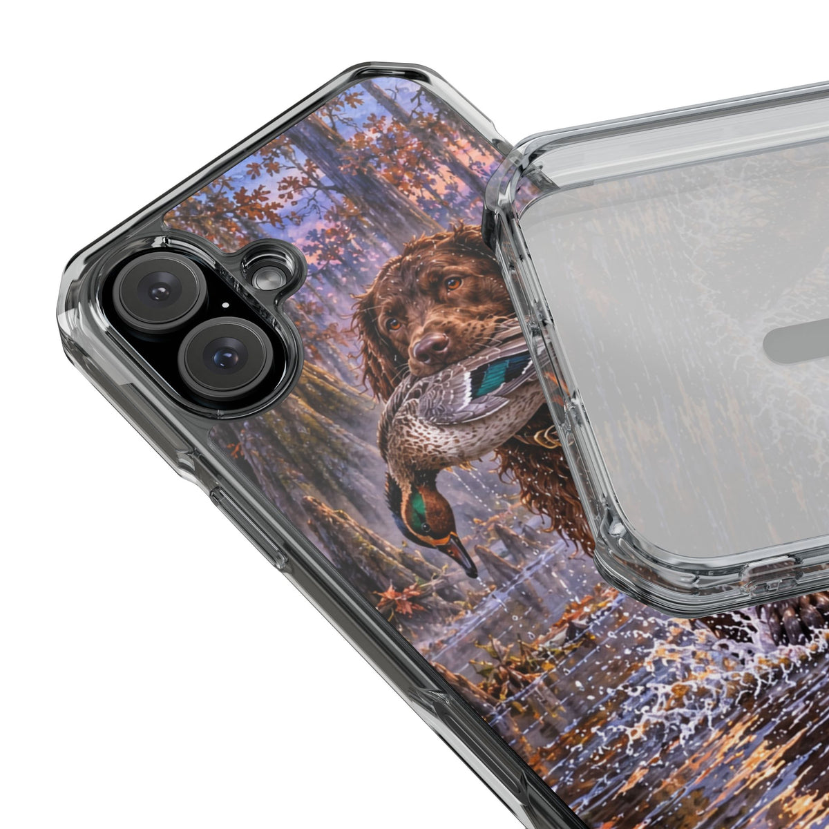 Clear Magnetic Phone Case — Boykin spaniel with Duck swamp
