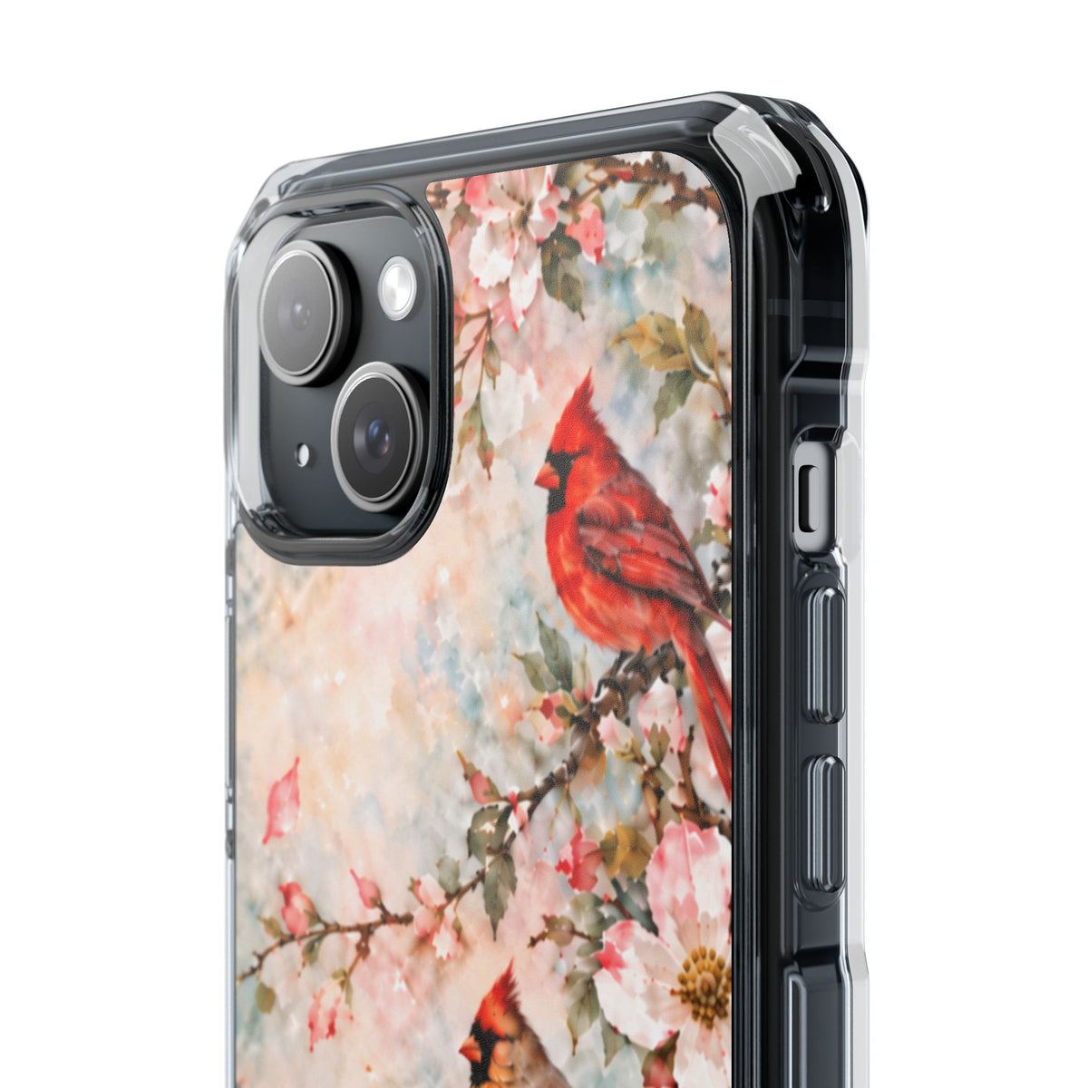 Clear Magnetic Phone Case — Cardinal Flock Scene