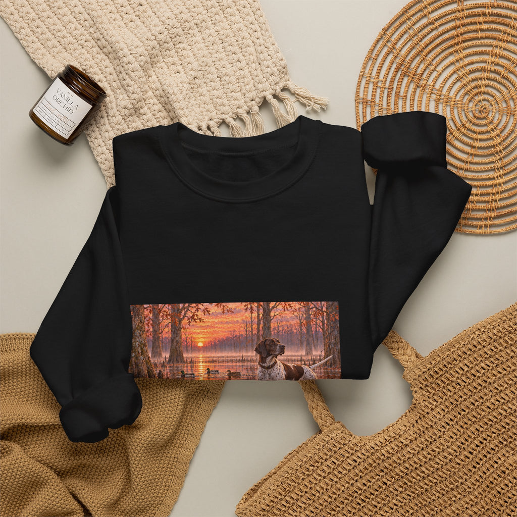 Sweatshirt — English Pointer Sunset Marsh Crewneck