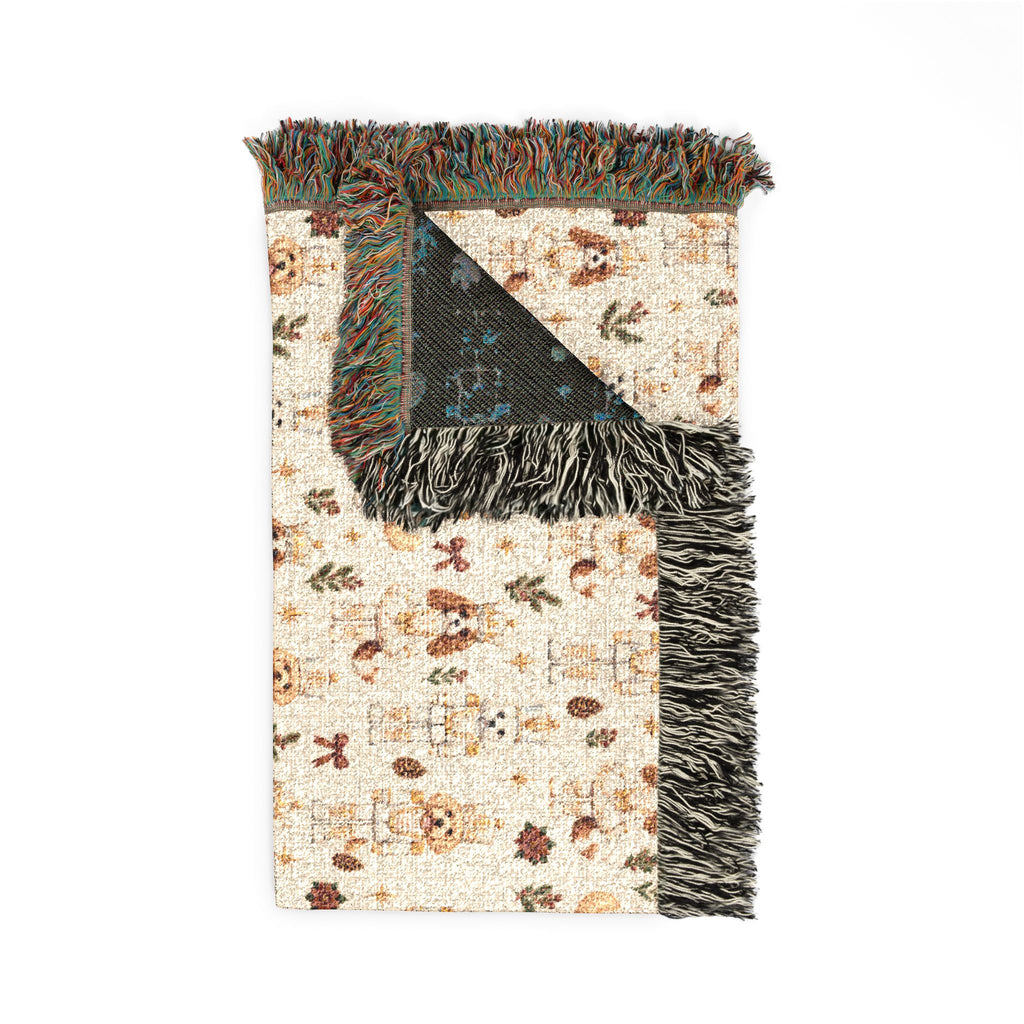 Dog Nutcracker Christmas Blanket - Ivory Woven Holiday Throw