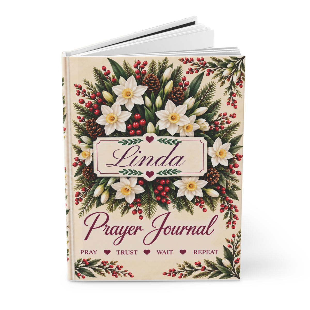 Personalized December Birth Flower Prayer Journal, Narcissus Christian Notebook, Jeremiah 29:11 Bible Verse Gift for Her