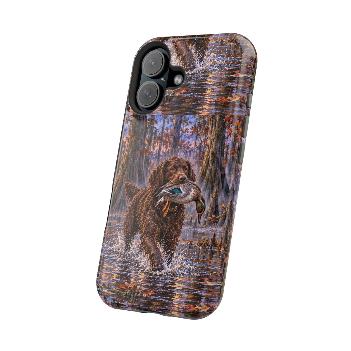 Clear Magnetic Phone Case — Boykin spaniel with Duck swamp