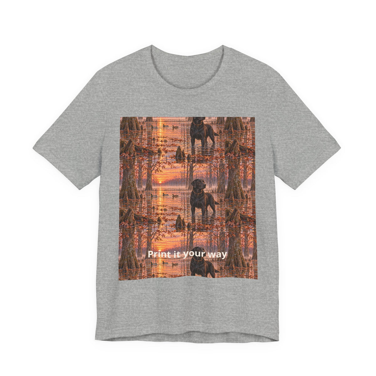 Graphic Tee — Mirrored Urban Sunset Print (“Print It Your Way”)