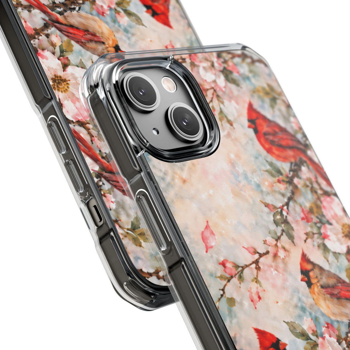 Clear Magnetic Phone Case — Cardinal Flock Scene