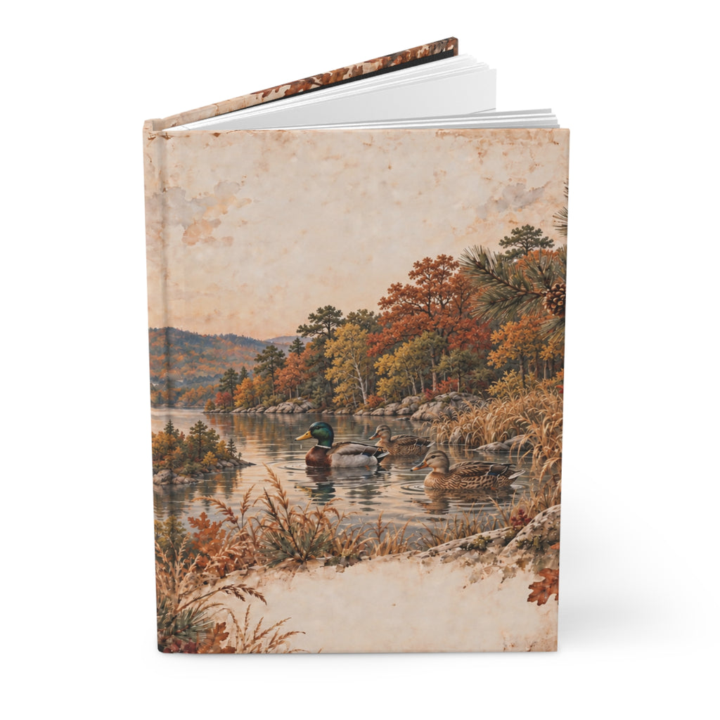 Autumn Lakeside Journal — Vintage Duck Scene Hardcover Lined Notebook