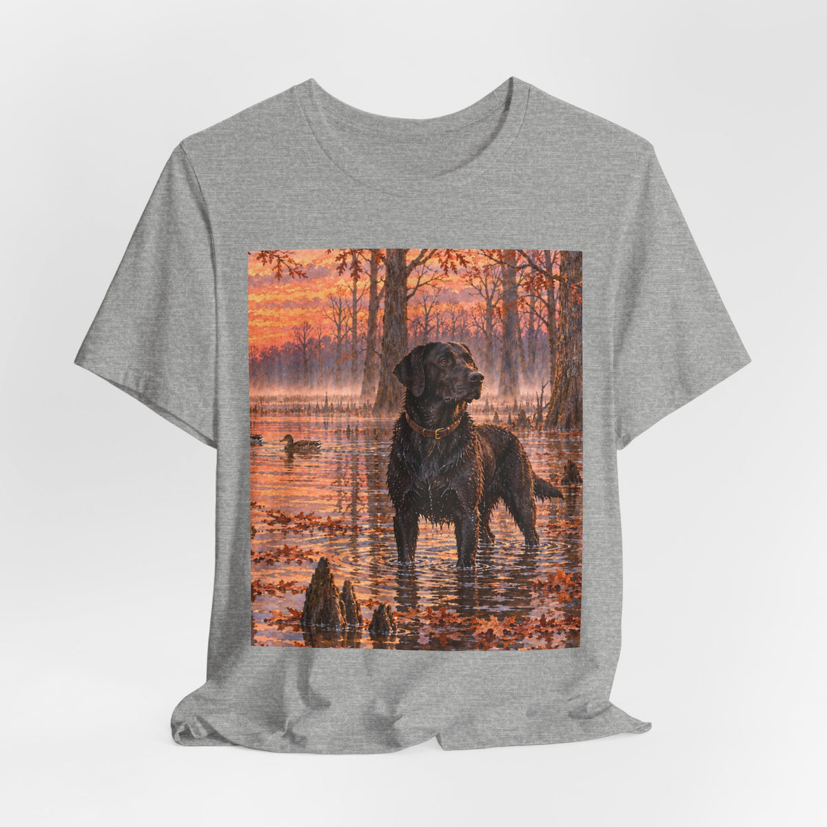 Sunset Bay Labrador Tee — Black Lab Dog Sunset Shirt