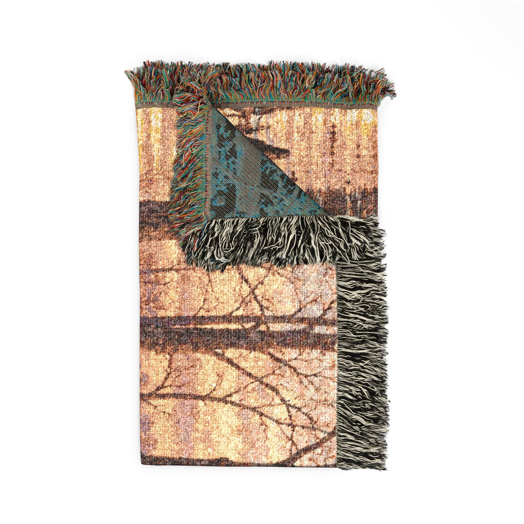 Duck Marsh Woven Blanket — Scenic Woodland Duck Hunting Throw