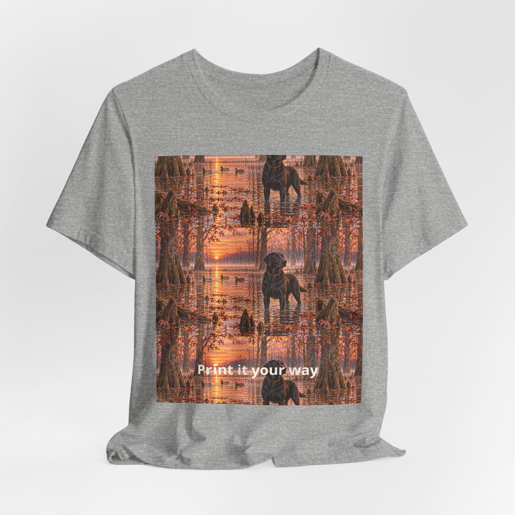 Graphic Tee — Mirrored Urban Sunset Print (“Print It Your Way”)
