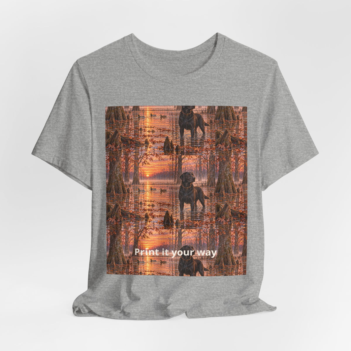 Graphic Tee — Mirrored Urban Sunset Print (“Print It Your Way”)