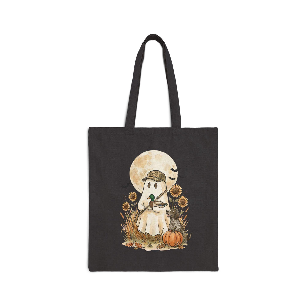 Spooky Hunt Ghost Pumpkin Tote | Halloween Cottagecore Canvas Tote