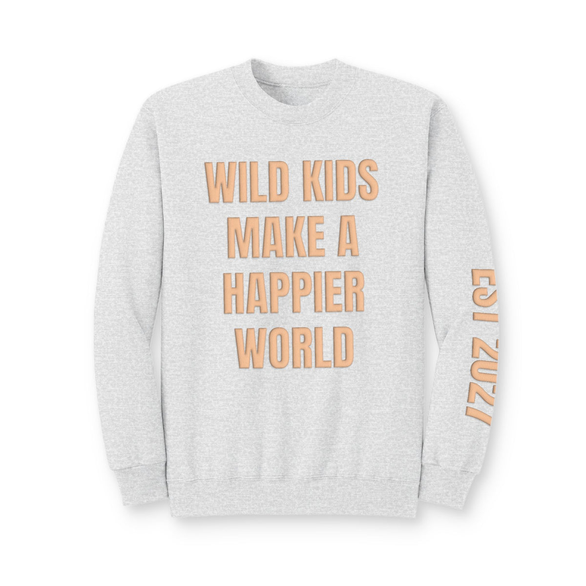 Personalized Hunting Mama Sweatshirt, Wild Kids Make a Happier World Shirt, Hunter Orange Puff Sweatshirt, Custom Mom Hunting Gift